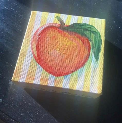 Peach Painting In Acrylic Fruit Series Peach Painting Diningroom