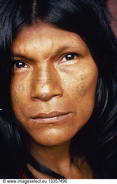 Ecuador People Women Portrait Of Shuar Indian Woman Tribe Also Known
