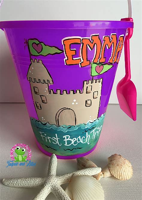 Hand Painted Beach Bucket Cruise Ship Bucket Sand Bucket Sand