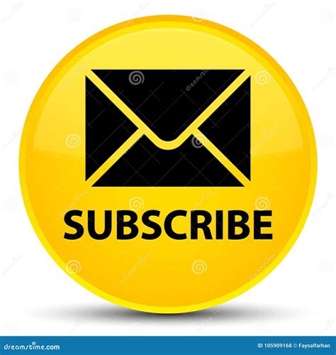 Subscribe Email Icon Special Yellow Round Button Stock Illustration