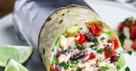 chipotle vegan burrito with cilantro lime rice