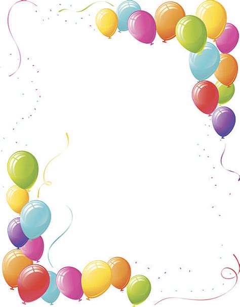 Royalty Free Happy Birthday Balloons Border Frame Background Clip Art