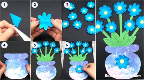 Diy Paper Flower Craft Step By Step Tutorial Kids Art And Craft
