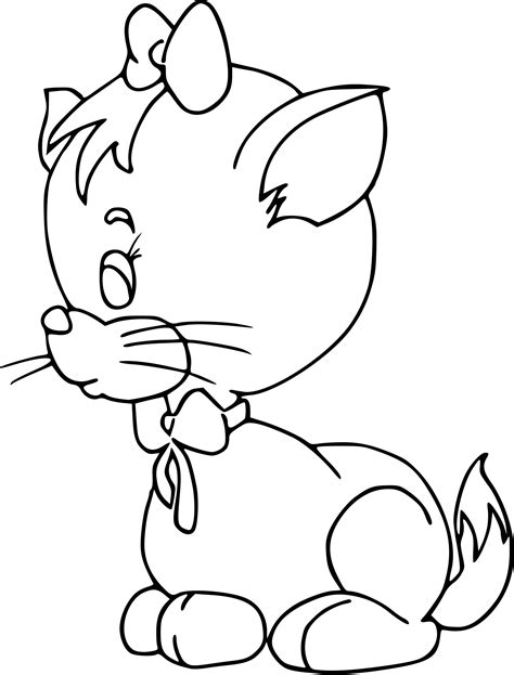 Coloriage Chat mignon à imprimer sur COLORIAGES .info