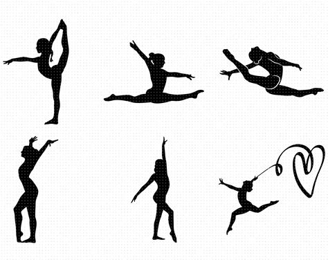 drawing and illustration digital gymnast bundle svg gymnast girl silhouettes svg png cut files