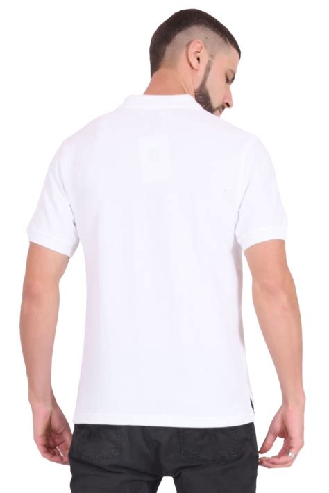 Plain Cotton White Polo T Shirt For Men Blueaura Apparels