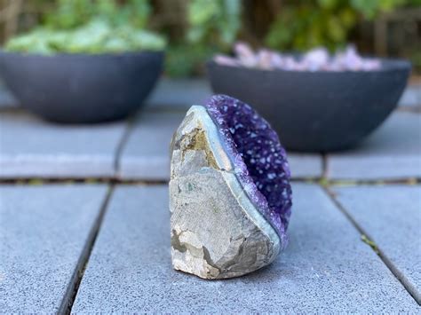 Amethyst Cave Geode With Agate Formations Home Decor Crystal Etsy