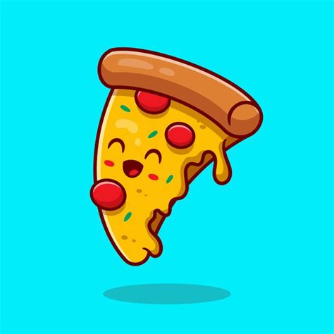 Download Cute Pizza Cartoon Vector Icon Illustration Fast Food Icon