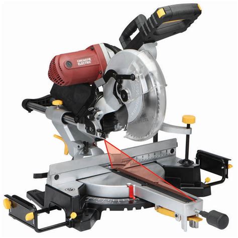 Chicago Electric 12 In Double Bevel Sliding Compound Miter Saw With