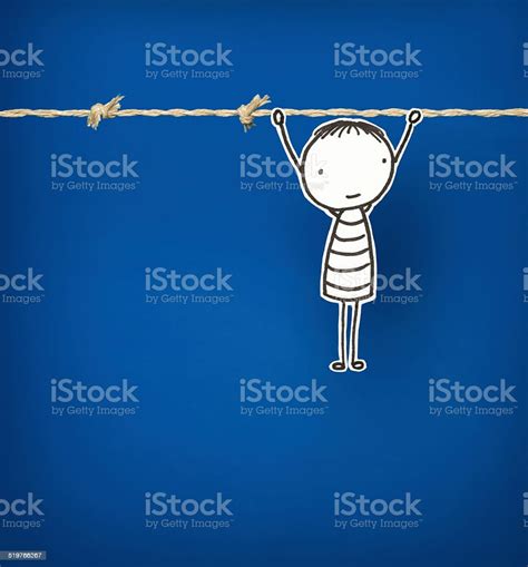 little hand drawn man concepts hanging on stock illustration download image now persistence