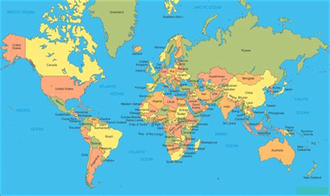 Free Printable World Map With Countries Labeled World Map With Countries