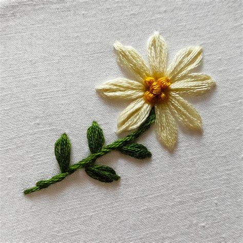 Lazy Daisy Stitch Flower Hand Embroidery Tutorial For Beginners