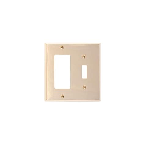 Quaker Switch And Gfci Double Combo Polished Brass Switchplates At