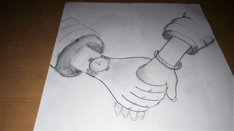 How To Draw Romantic Couple Holding Hands Pencil Sketch Youtube