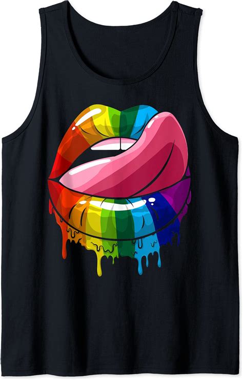 Lesbian Rainbow Tongue Lips Lgbt Community Pride Tank Top Men Buy T