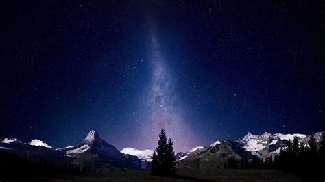 Night Sky Stars Mountain Scenery Landscape 4k 4752 Wallpaper