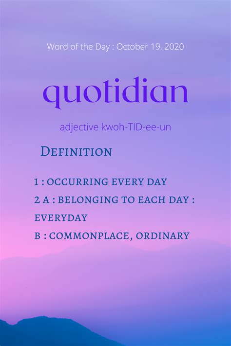 Word Of The Day Quotidian Word Of The Day Words Misspelled Words