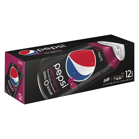 Pepsi Wild Cherry Zero Sugar Cola 12 Oz Cans Shop Soda At H E B
