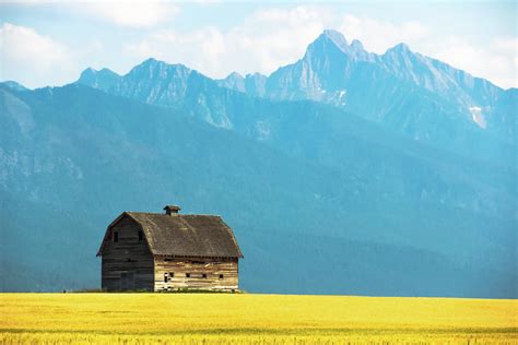 Old Barn And Mountains Of Montana Photograph By Amy Sorvillo