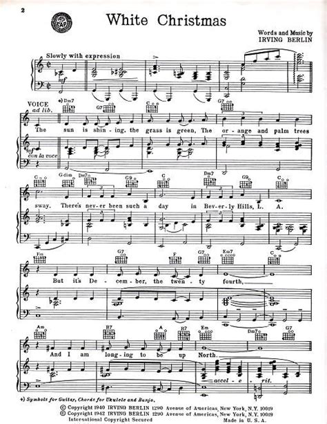 For piano with melody, vocal and guitar chords. "White Christmas" jazz piano solo | Christmas sheet music ...