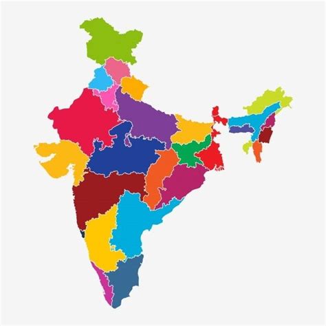 Colorful India Map Vector Illustration India Map Animated Clipart