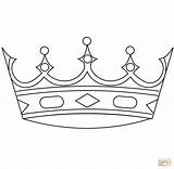 Crown Coloring King Printable Crowns Template Adult Popular sketch template