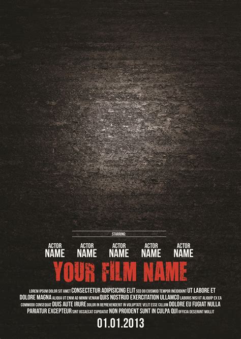 movie poster text template