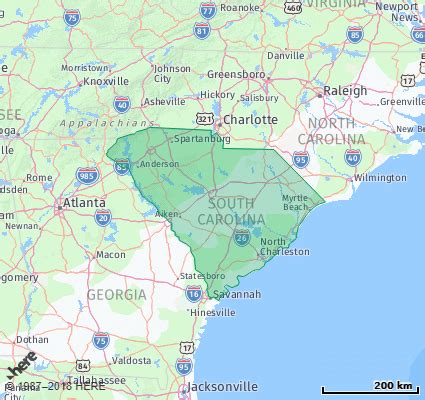 South Carolina County Map With Zip Codes