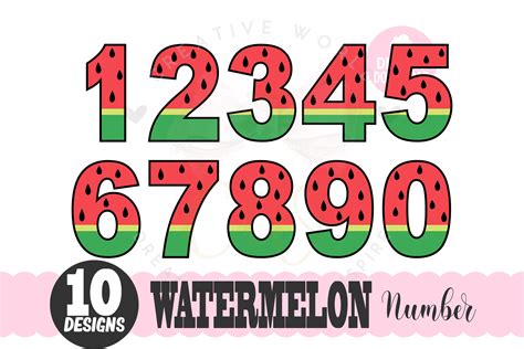 Watermelon Fruit Numbers 0 9 Svg Watermelon Svg Birthday Etsy Australia