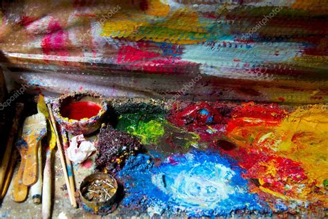 Artist Oil Paint Palette — Stock Photo © Omur12 29017779