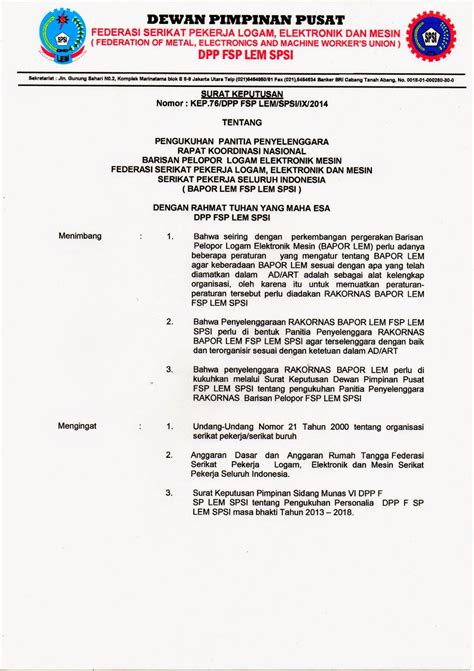Saya berharap pihak green environment. Contoh Sk Organisasi - IlmuSosial.id