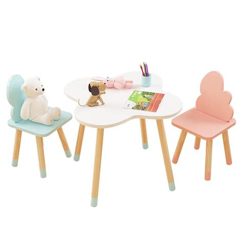 And the different styles mean they fit in wherever you want. Wooden Children's Study Table and Chairs Kindergarten Cartoon Cloud Small Table Writing Toy Game ...