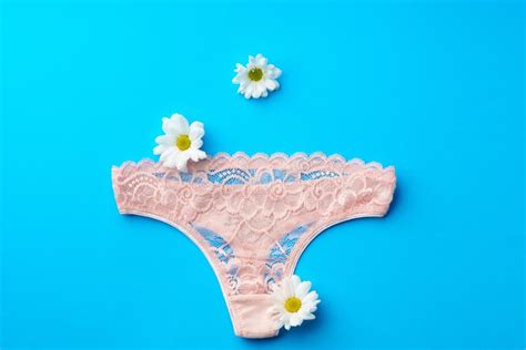 Women S Panties With Flower Buds On Paper Background Stock Image Image Of Cotton Panties