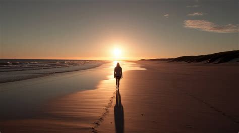 A Person Walking On A Beach