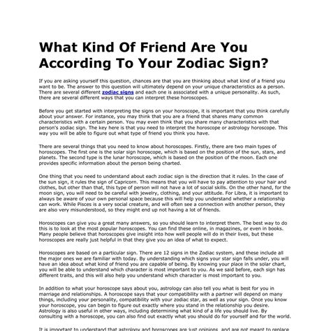 What Kind Of Friend Are You According To Your Zodiac Signdocx Docdroid