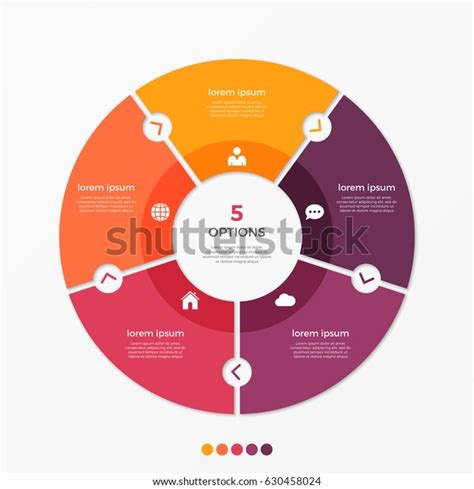 Circle Chart Infographic Template 5 Options Stock Vector Royalty Free