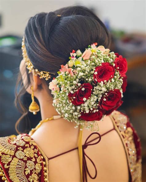 30 Indian Hairstyle With Red Roses Fairy Tale Pursuits