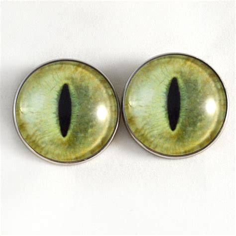 Sew On Buttons Pale Yellow Cat Glass Eyes Handmade Glass Eyes
