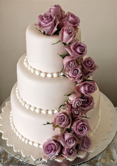Delanas Cakes Lilac Roses Wedding Cake