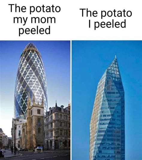 The Potato My Mom Peeled The Potato I Peeled Funny