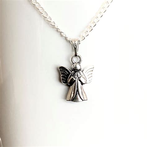 Antiqued Silver Guardian Angel Necklace In 2021 Guardian Angel