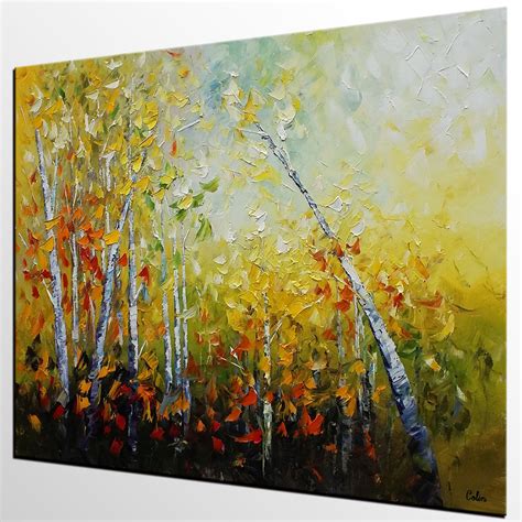 Abstract Autumn Painting Autumn Tree Painting Landscape Painting