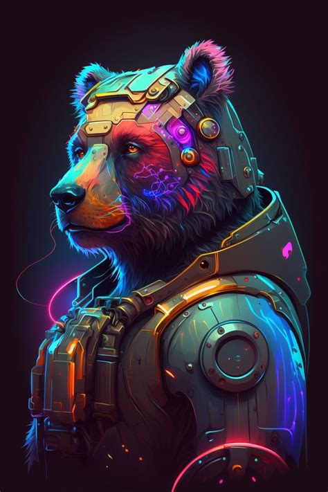 Cyborg Bear Midjourney Ai Raigeneratedart