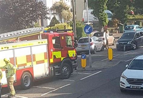 Two Cars Crash In Canterbury Road Folkestone Near Black Bull Pub