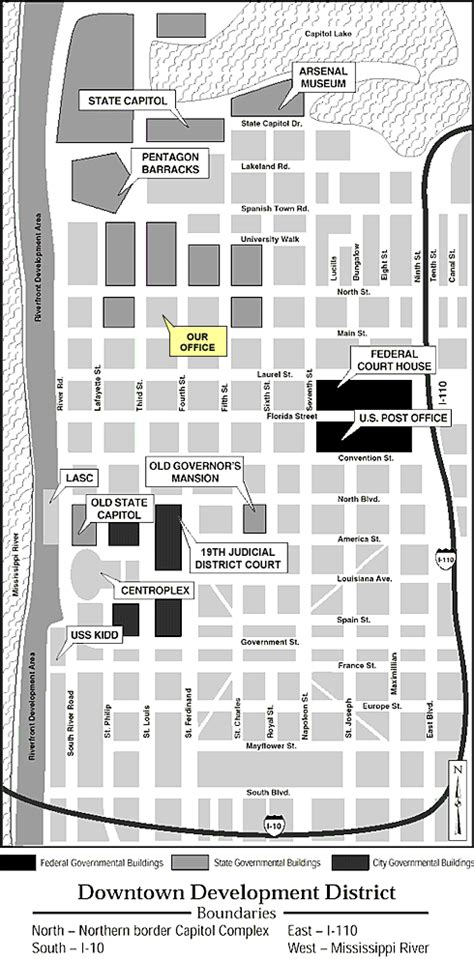 Map of baton rouge area hotels: Downtown Baton Rouge Louisiana Tourist Map - Baton Rouge LA • mappery