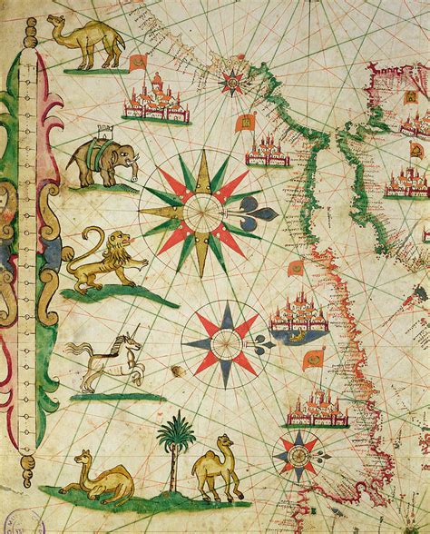 The North African Coast From A Nautical Atlas 1651 Ink On Vellum