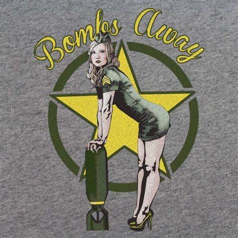 Bombs Away Vintage Style Pin Up Girl T Shirt Usamm