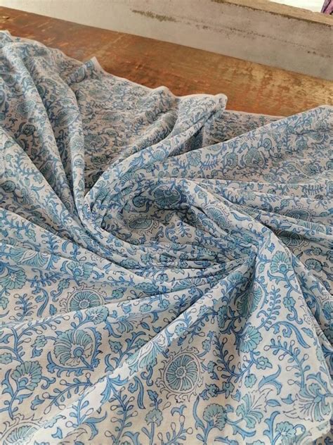 5 Yard Indian Handmade Flowers Printed Fabrics Cotton Fabric Etsy