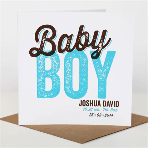 Personalised New Baby Boy Card By Allihopa