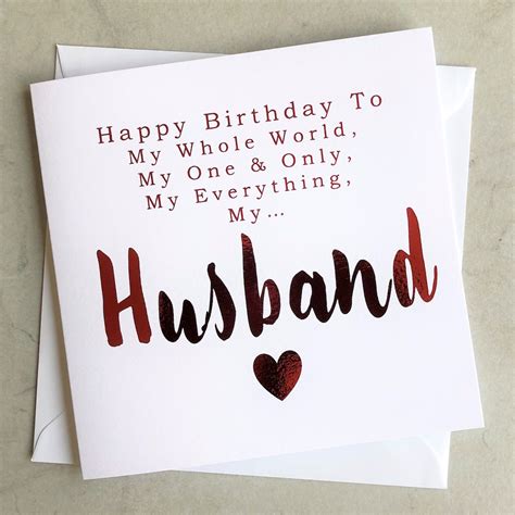 Romantic Husband Birthday Card Meaningful Birthday Card For Husband Cute Birthday Card For